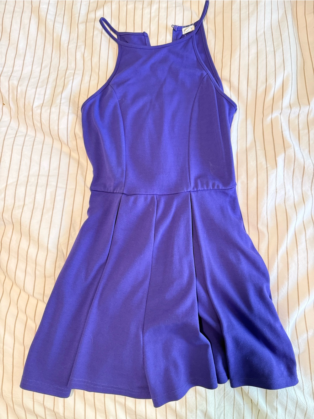 Vibrant Blue Strapless Fit & Flare Romper